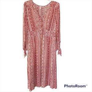 Pinkblush Red and White Long Sleeve Dress